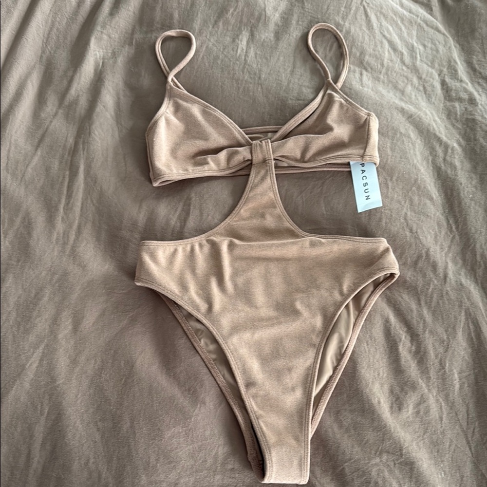 P A C S U N  Mocha Cutout One-Piece Swimsuit